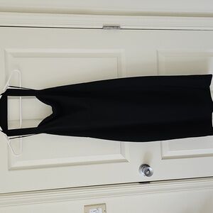 Express Black Halter Neck Fitted Dress w/ Front Side Slit
